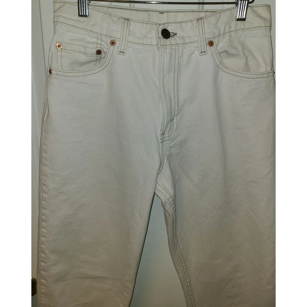 VTG Levis 550 White Jeans Womens Relaxed Tapered Leg High Rise Zip Fly 90s 30x32